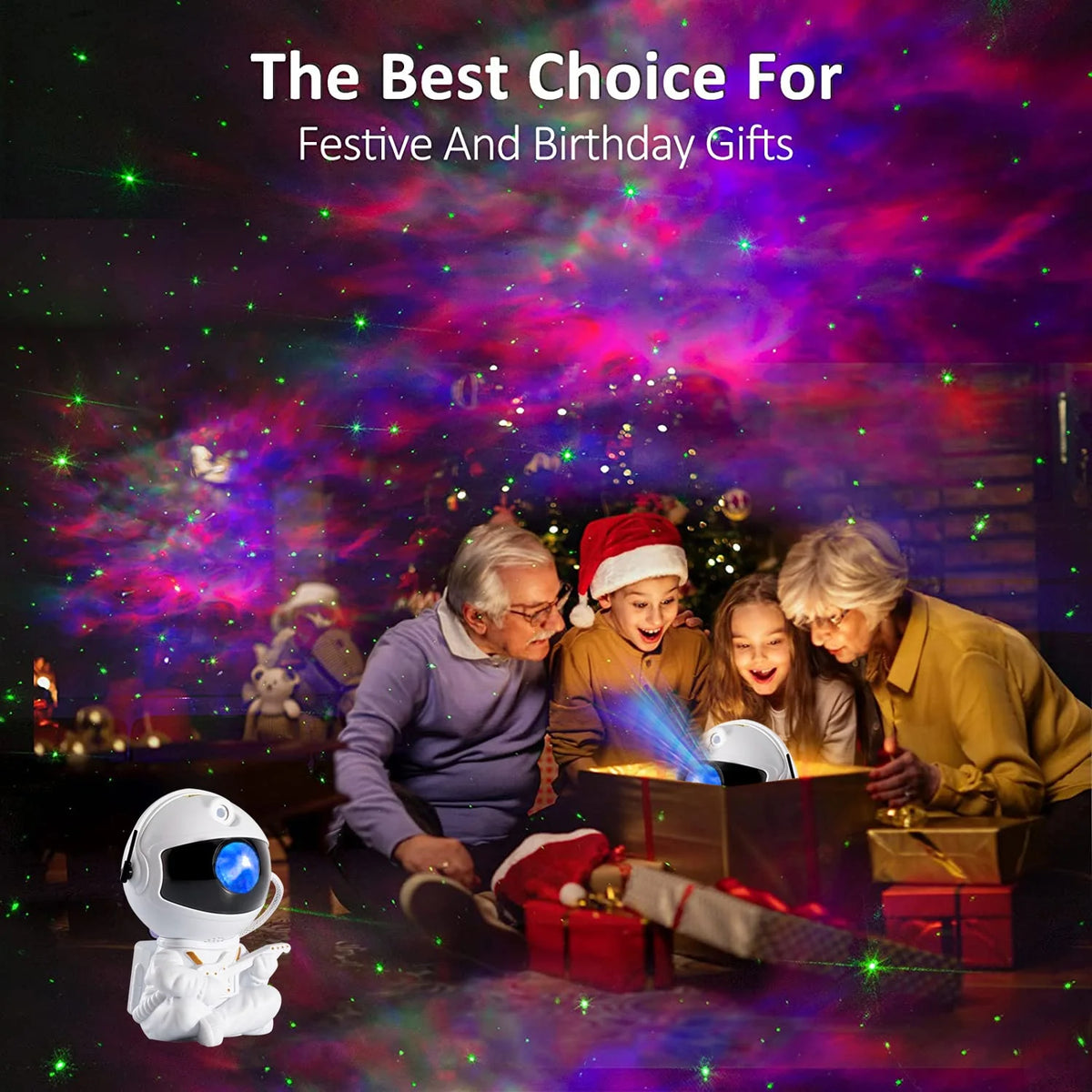 Astra Galaxy Projector — Astronaut Star & Nebula Night Light (Remote + Bluetooth)