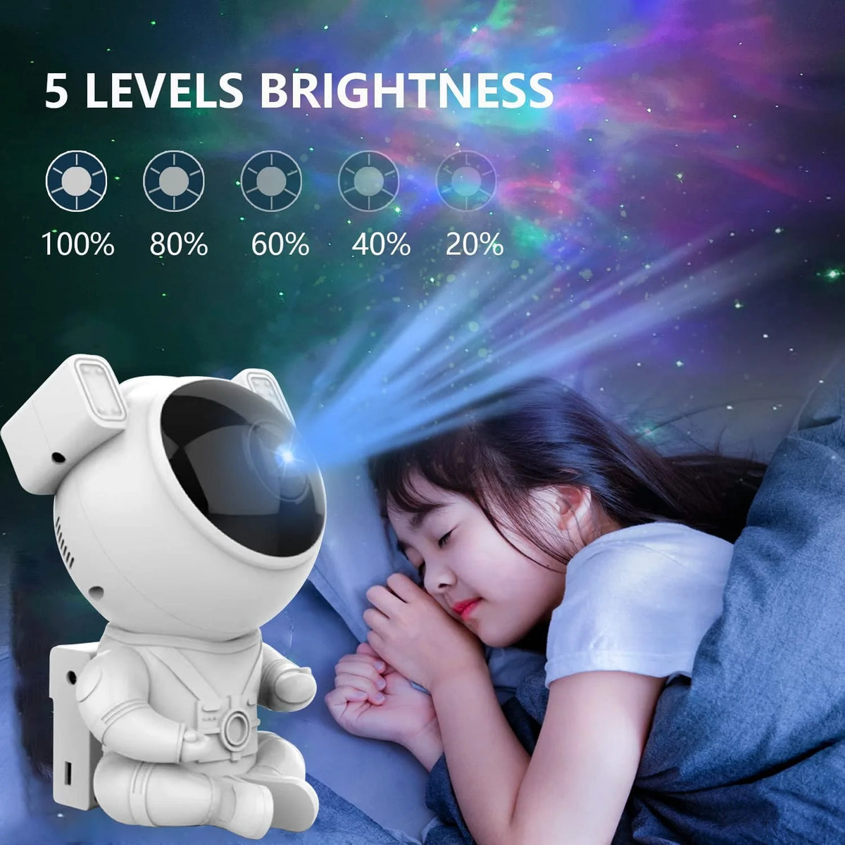 Astra Galaxy Projector — Astronaut Star & Nebula Night Light (Remote + Bluetooth)