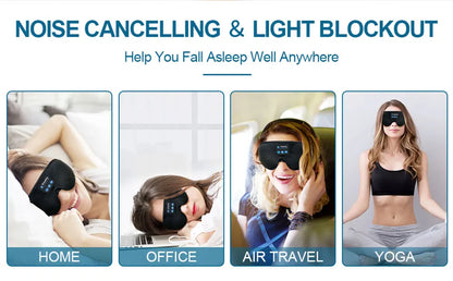 Cache-yeux Bluetooth Somna porté pour dormir avec écouteurs plats intégrés