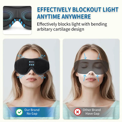 Cache-yeux Bluetooth Somna porté pour dormir avec écouteurs plats intégrés