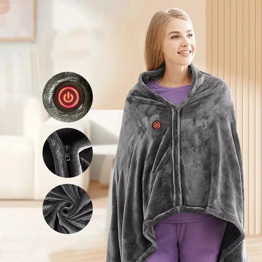 Tapis chauffant Somna en velours posé sur un divan dans une chambre douce